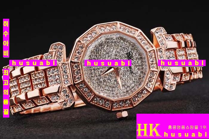 ���ĵ� ���ڽð� Replica Chopard Japanese Quartz MOVEMENT Rose gold Case Crown with Blue stone stud Rose gold Bracelet Women. sa-26