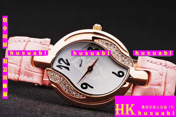 ���ĵ� ���ڽð� Replica Chopard Japanese Quartz MOVEMENT 18k Yellow gold Case Bezel Crown Pink leather Bracelet Women. sa-2